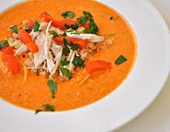 Chicken Soup with Quinoa & Roasted Red Peppers