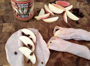 Ham, Almond Butter & Apple Wraps