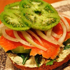 Gourmet Open-Faced Salmon Sandwich