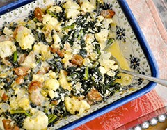 Cauliflower, Kale and Chicken Sausage Casserole