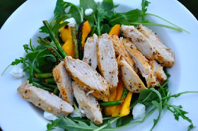 Herb Chicken, Arugula and Mango Salad