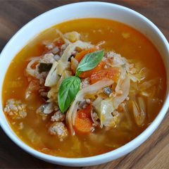 Sausage and Cabbage Comfort Soup