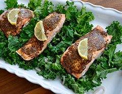 Honey Mustard Salmon & Kale